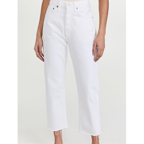 Cotton On Denim - Cotton:on NWT White Petite Straight Jeans High Waist Raw Hem Size 4